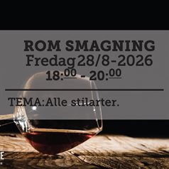 Rom smagning fredag d. 28 august 2026 - slikforvoksne.dk